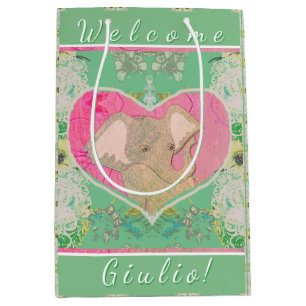 Neues Baby mit Elephant Mittlere Geschenktüte