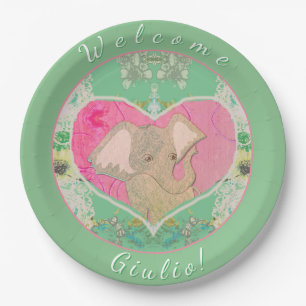 Neues Baby mit Elephant Paper Plate Pappteller