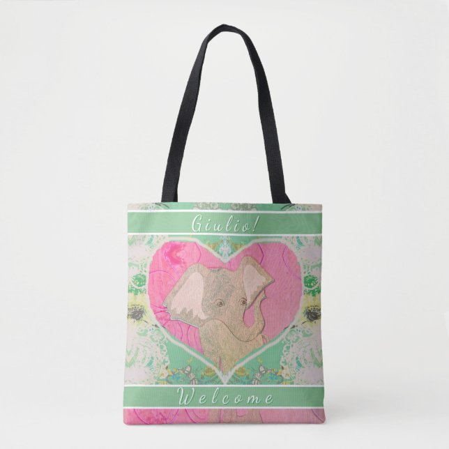 Neues Baby mit Elephant-Tasche Tasche (Vorderseite)