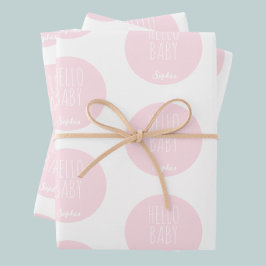 Neues Baby Pink Modernes, einfach anpassbar Geschenkpapier Set
