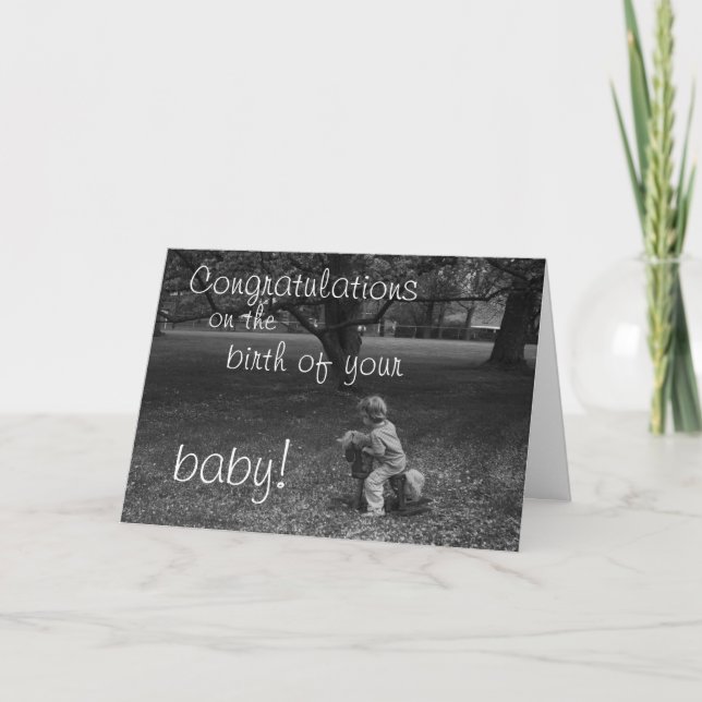 Neues Baby, Schwarz und Weiß Karte (Vorderseite)