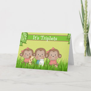 Neues Baby Triplet Zwei Girls Ein Junge Niedlicher Karte