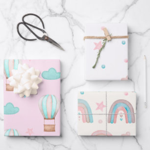 Neues Baby Wrapping Paper Set von 3 Geschenkpapier Set
