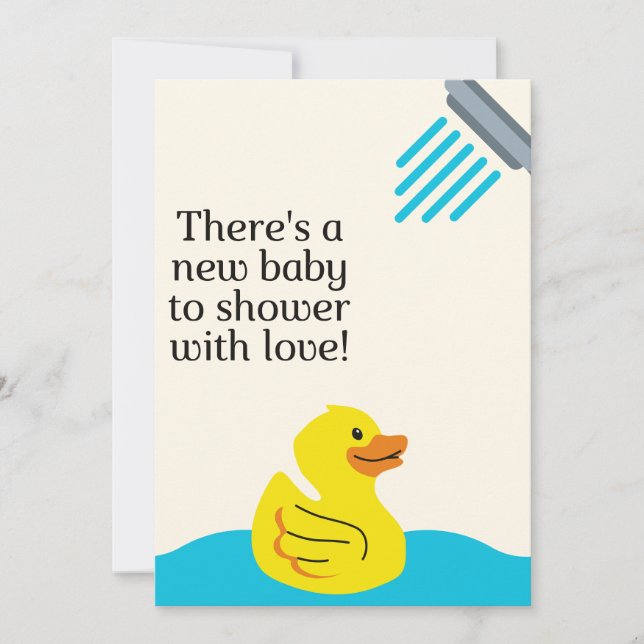 Neues Baby zu Dusche mit Liebe - Blaues Wasser Einladung (Vorderseite)