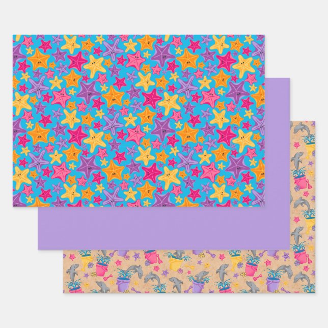 Neues Beach Fun Wrapping Paper Set Geschenkpapier Set (Set)