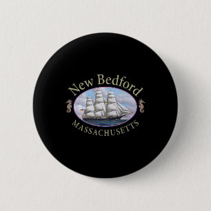 Neues Bedford Massachusetts Segelschiff  Button