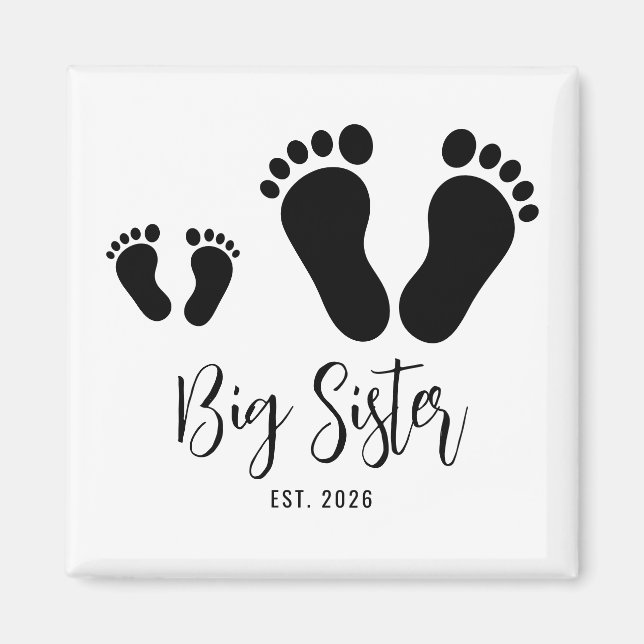 Neues Big Sister Footprints Skript Geschätztes Dat Magnet (Vorne)