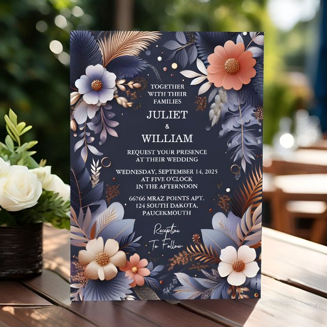 Neues Budget billig Outdoor Stilvolle Blue Wedding Einladung (Von Creator hochgeladen)