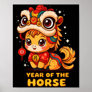 Neues Chinesisches Pferd Mondjahr Poster