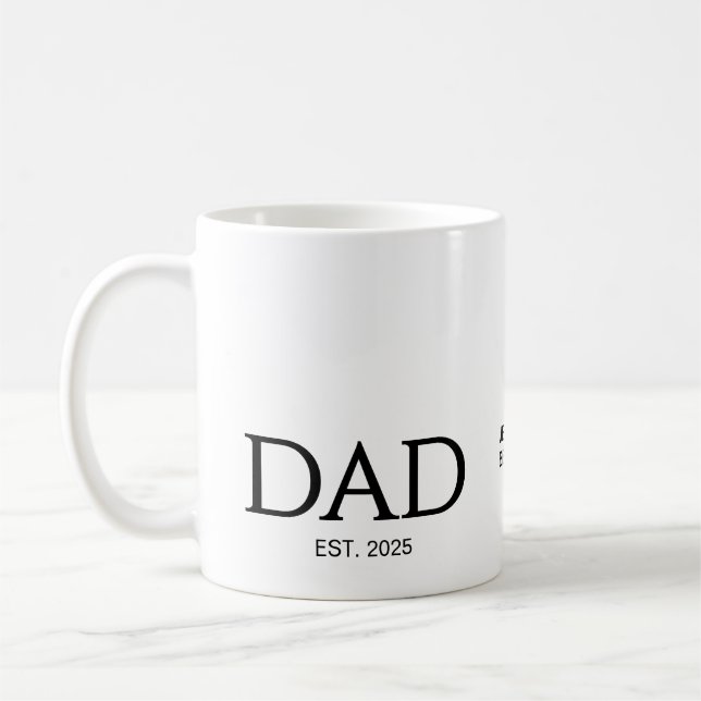 Neues DAD Geschenk Individueller Text DAD Gegründe Kaffeetasse (Links)