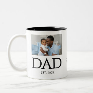 Neues DAD-Geschenk Individueller Text Foto DAD Geg Zweifarbige Tasse