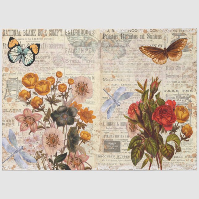 Neues Dekotransferpapier für Blumenzauber Seidenpapier (Vorderseite)
