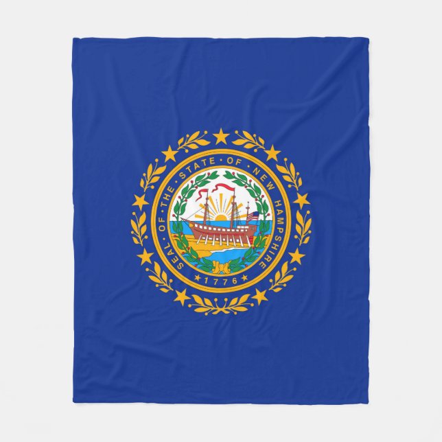 Neues Design der Hampshire State Flag Fleecedecke (Vorderseite)