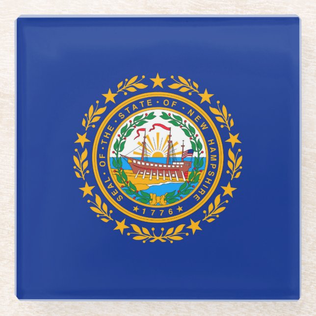 Neues Design der Hampshire State Flag Glasuntersetzer (Vorderseite)