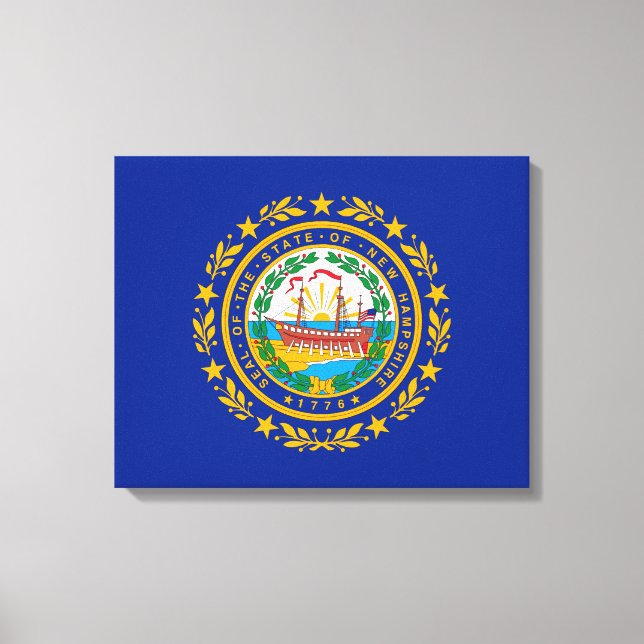 Neues Design der Hampshire State Flag Leinwanddruck (Vorderseite)