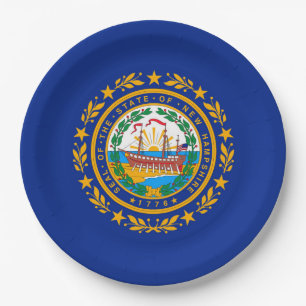Neues Design der Hampshire State Flag Pappteller