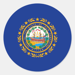 Neues Design der Hampshire State Flag Runder Aufkleber