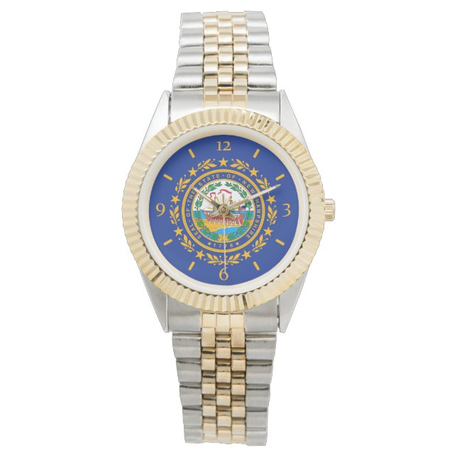 Neues Design für die Flaggen des Staates Hampshire Armbanduhr (Vorderseite)