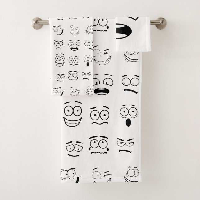 Neues Emoji-Gesicht Badhandtuch Set (Insitu)