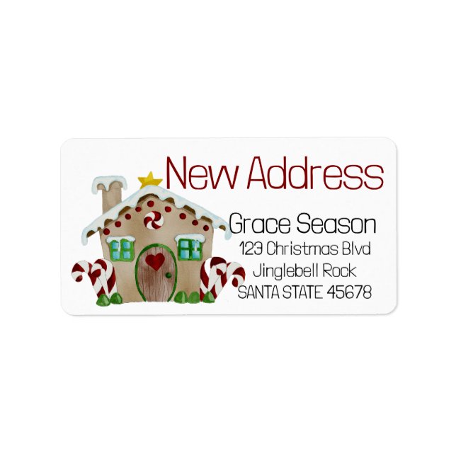Neues Etikett für die Adresse Gingerbrett House Adressaufkleber (Vorne)