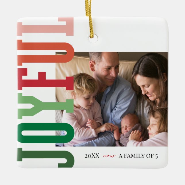 Neues Familienmitglied Freudenurlaub Foto Keramikornament (Vorderseite)