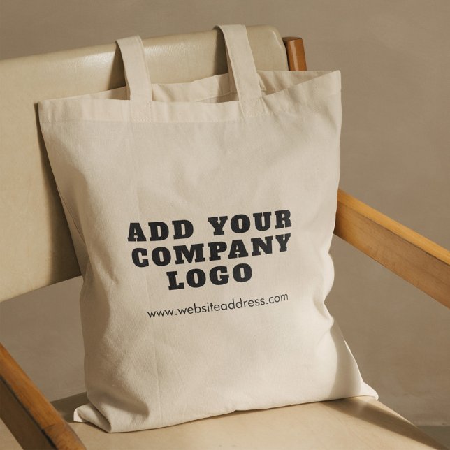 Neues Firmenlogo für Mitarbeiter hinzufügen Tragetasche (Elegant Simple Custom Business Logo Company Swag Tote Bag)