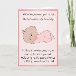 Neues Geborenes Baby Girl Karte