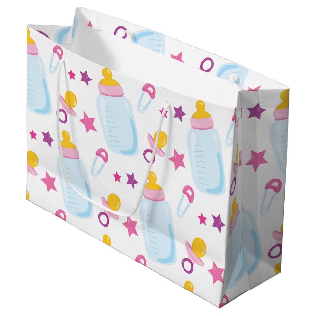Neues geborenes Mädchen Große Geschenktüte (Vorderseite Schrägansicht)
