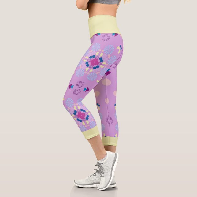 Neues geometrisches Muster Capri Leggings (Links)