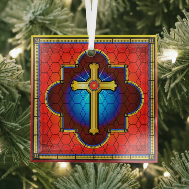 NEUES Glasskreuz Ornament Aus Glas (Insitu)