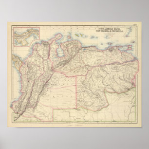 Neues Granada und Venezuela Poster