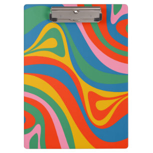 Neues Groove Retro Trippy Abstraktes Muster Klemmbrett