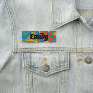 Neues Groove Retro Trippy Abstraktes Muster Namensschild