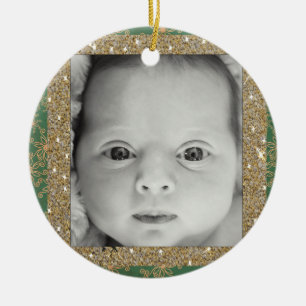 Neues grünes und goldenes Weihnachtsornament für B
