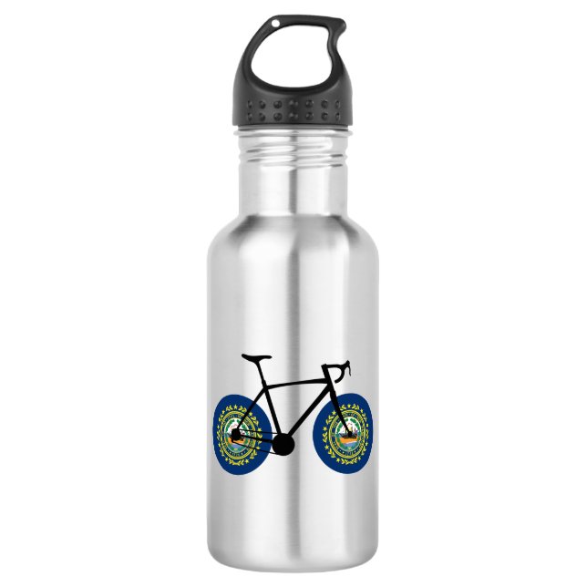Neues Hampshire Flag Cycling Edelstahlflasche (Vorderseite)