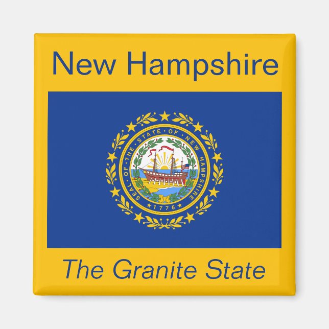 Neues Hampshire Flag Magnet (Vorne)