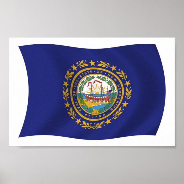 Neues Hampshire Flag Poster Print (Vorne)