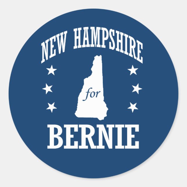 NEUES HAMPSHIRE FÜR BERNIE SANDERS RUNDER AUFKLEBER (Vorderseite)