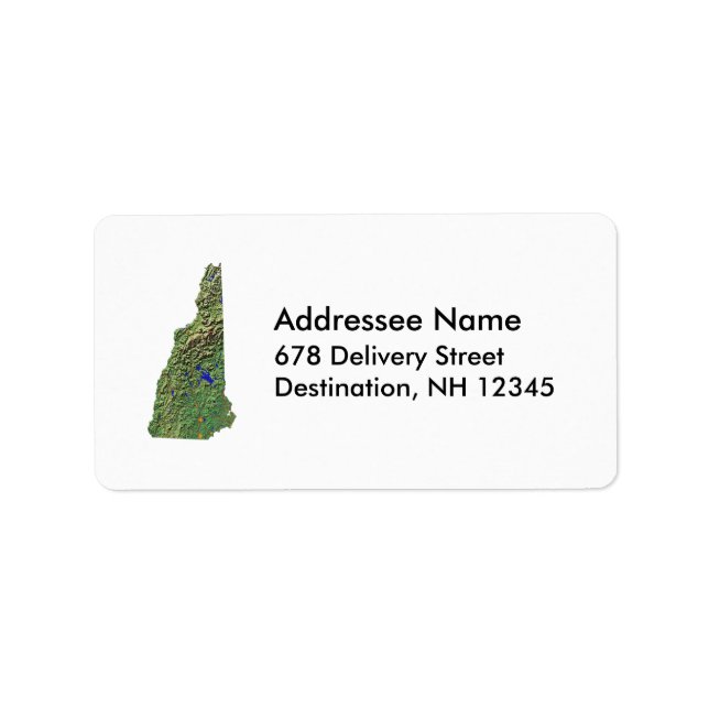 Neues Hampshire Map Address Label Adressaufkleber (Vorne)