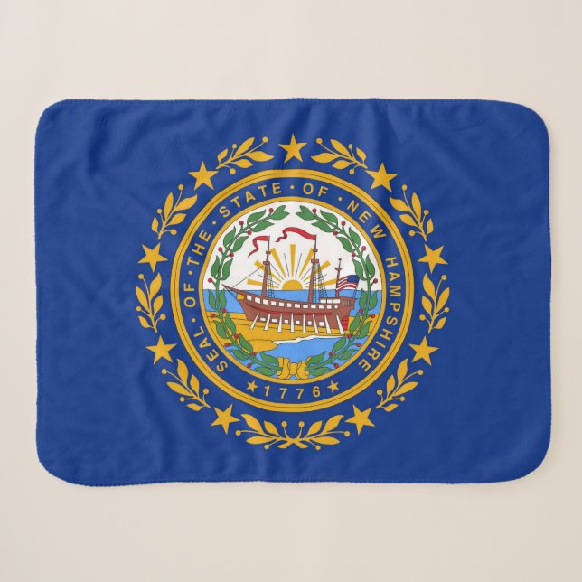Neues Hampshire State Flag Print Patriotic Sherpadecke (Vorderseite (Horizontal))