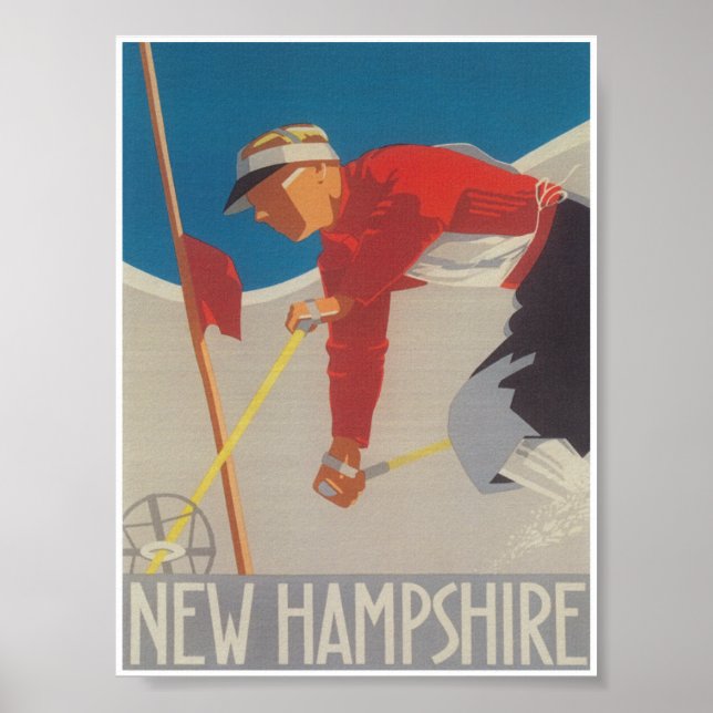 Neues Hampshire Vintag Ski Travel Poster (Vorne)