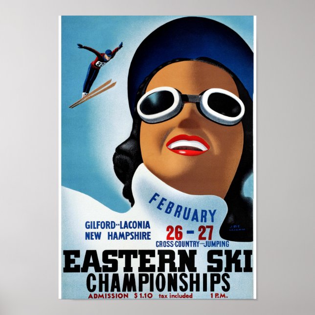 Neues Hampshire Vintage Travel Poster - Wiederhers (Vorne)