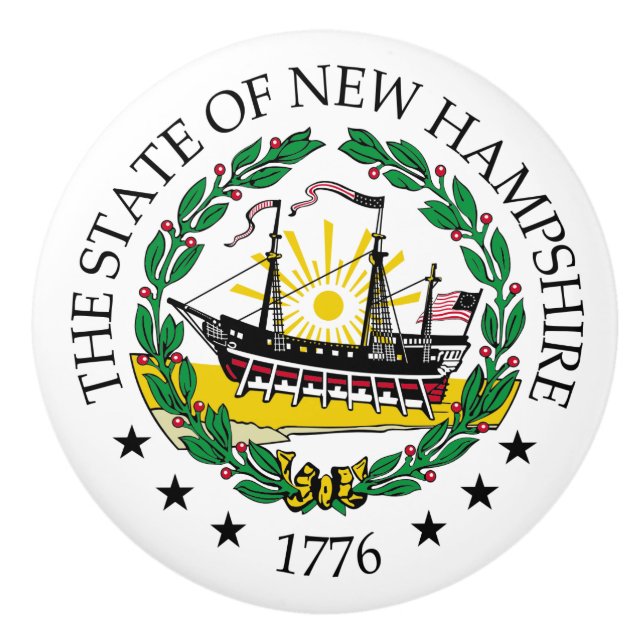Neues Hampshire-Zeichen Keramikknauf (Vorderseite)