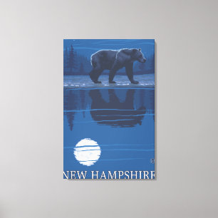 Neues HampshireBear im Mondschein Leinwanddruck