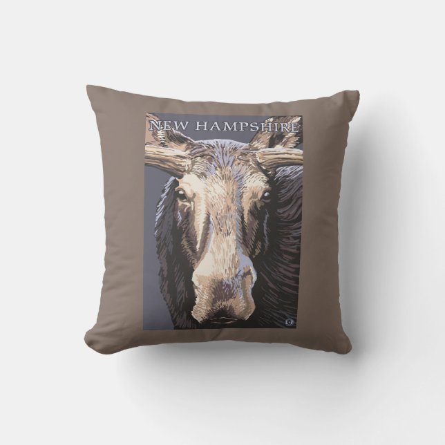 Neues HampshireMoose herauf nahes Kissen (Vorderseite)