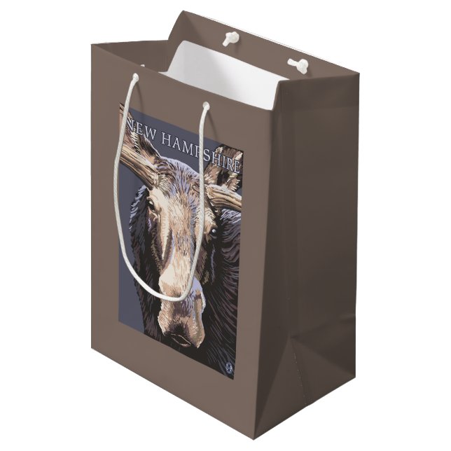 Neues HampshireMoose herauf nahes Mittlere Geschenktüte (Vorderseite Schrägansicht)
