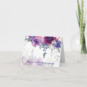 Neues Herz, neuer Geist. Wasserfarbe floral christ Karte