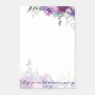 Neues Herz-Schrift-Wasserfarben-Blumenmuster  Post-it Klebezettel