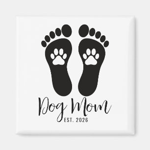 Neues Hundemutter-Tatzenabdruck-Skript-Gründungsda Magnet