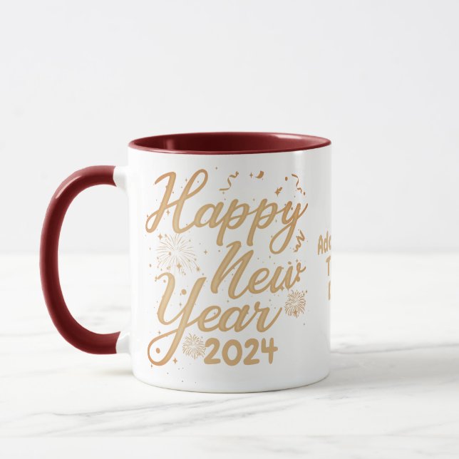 Neues Jahr 2024 Feuerwerk Glück Neue Jahre Eve Par Tasse (Links)